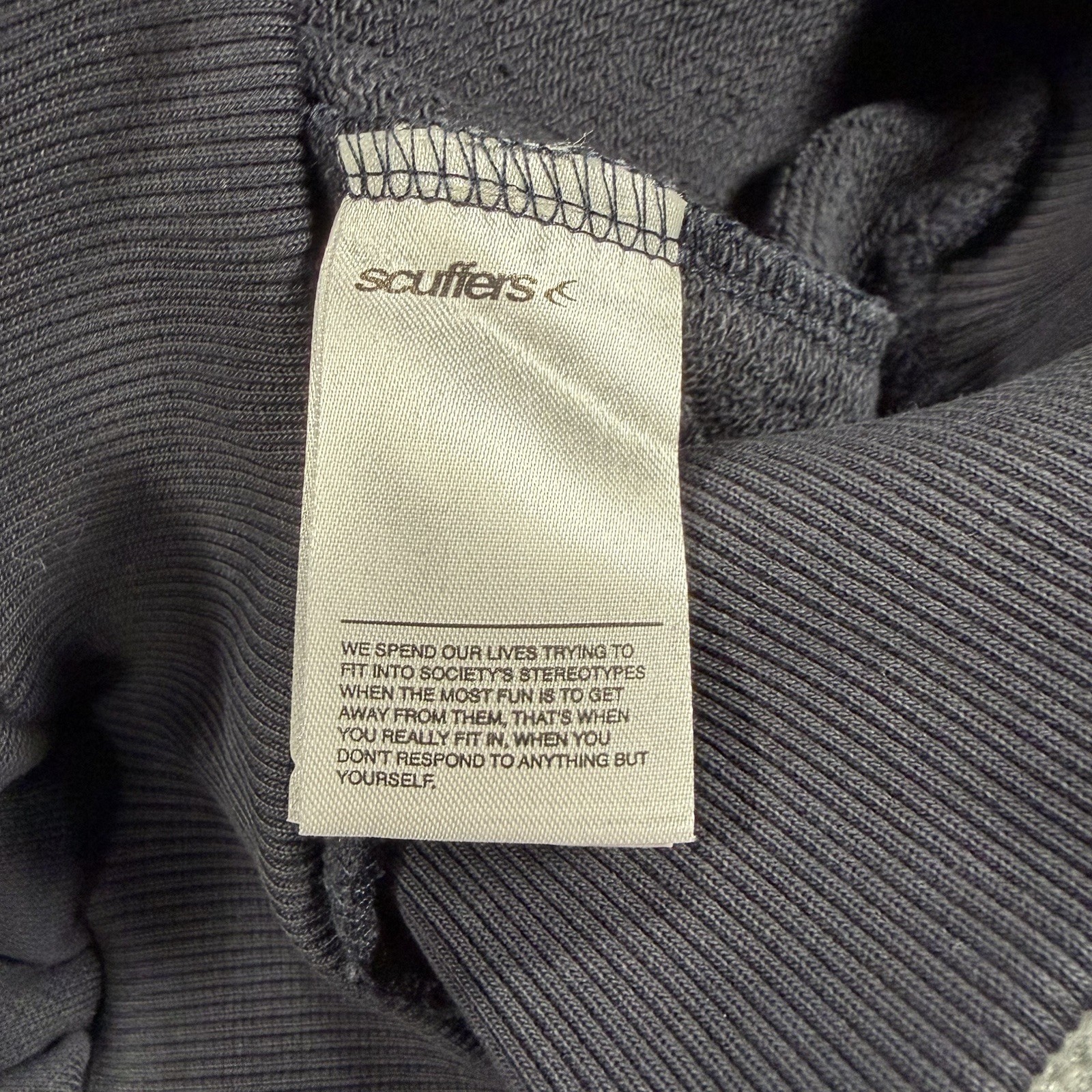 Scuffers Medium Navy Blue Cotton Pullover Hoodie Graphic Print Kangaroo Pocket