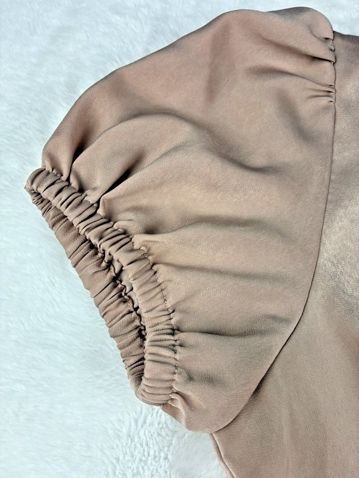 Dusty Rose Puff Sleeve Top V-Neck Button Cottagecore Romantic Regency Size M