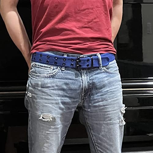 Gelante Canvas Double Grommet Hole Belt 12 Colors Medium Blue