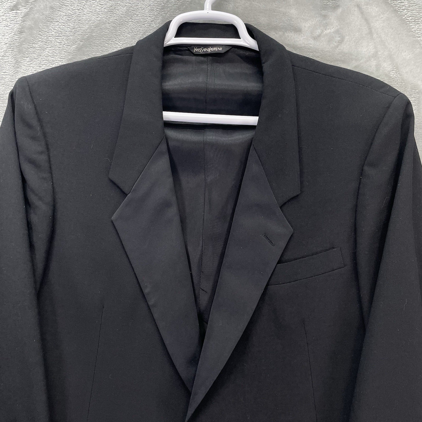 YVES saint Laurent Blazer Men 44R Jacket tuxedo one button supper formal black
