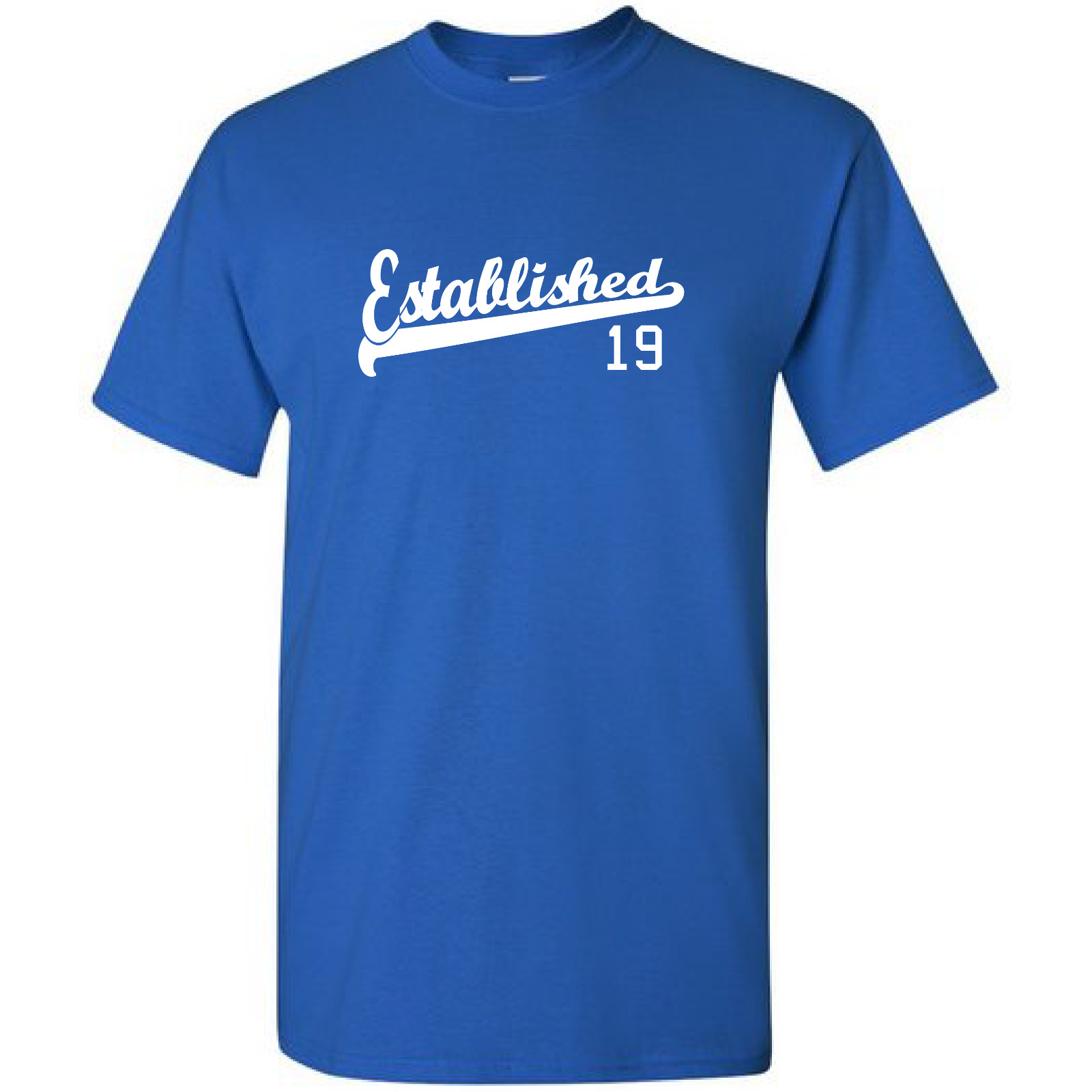 Established 19 Birthday Anniversary Script Tail 2019 Tee Shirt All Size & Color