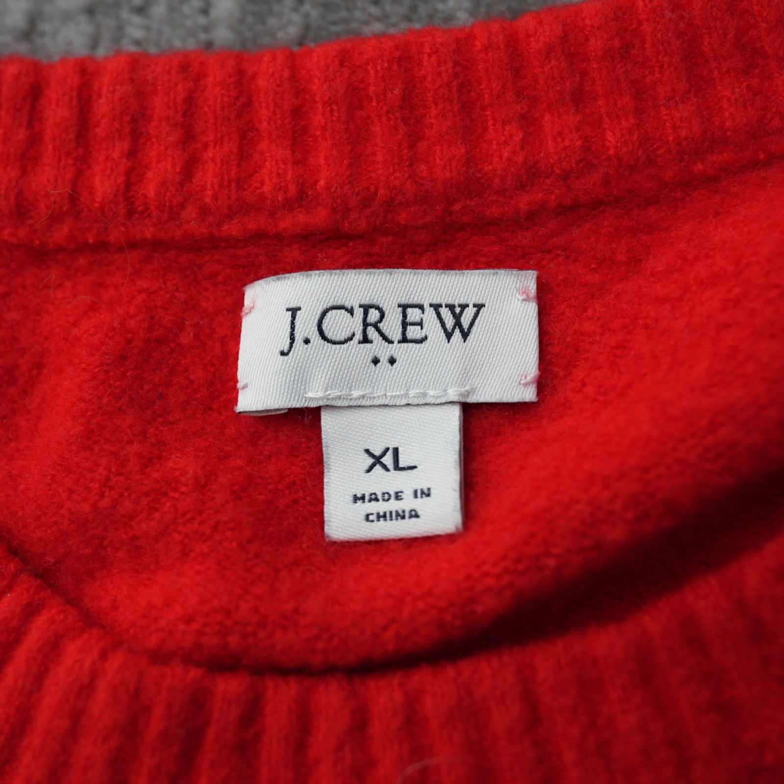 J Crew Sweater Women Red Crew Neck Long Sleeve Acrylic Wool Pullover Solid XL