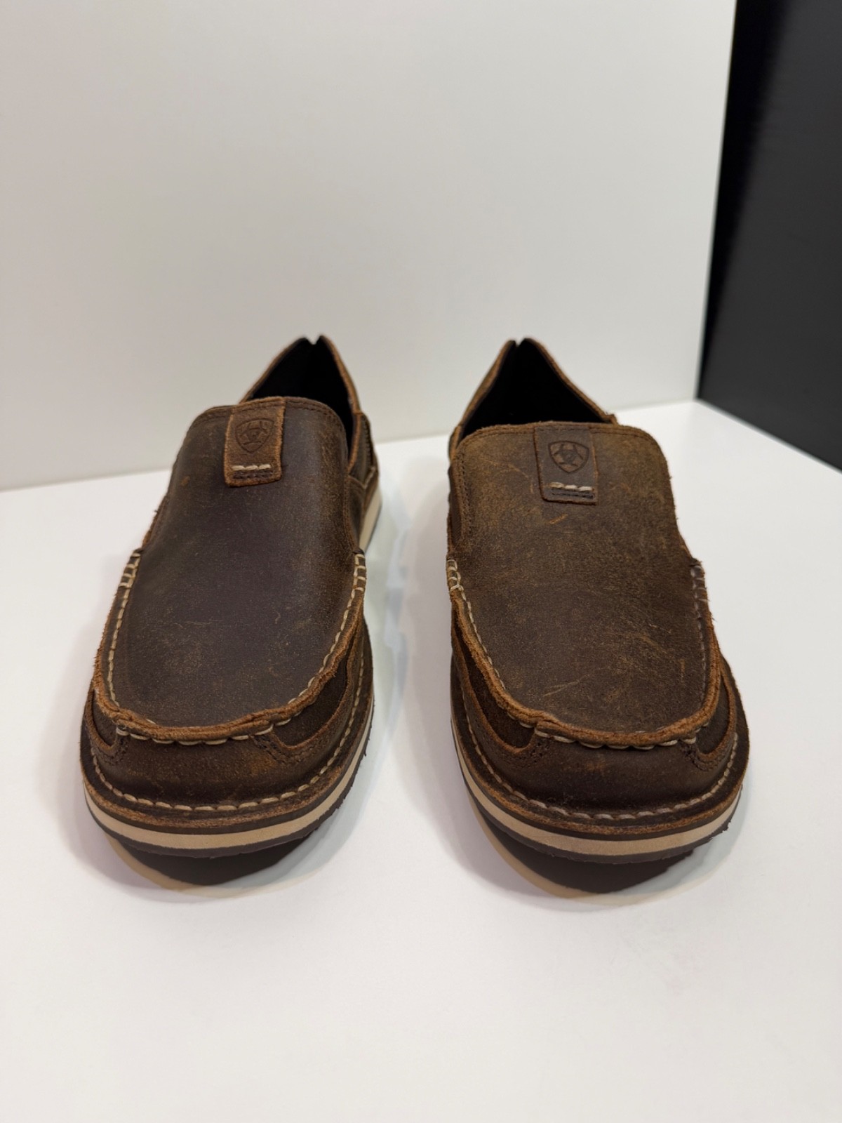 ARIAT MENS CRUISER SLIP ON LEATHER SHOES ROUGH OAK US 11 EE UK 10 W EUR 44.5 W