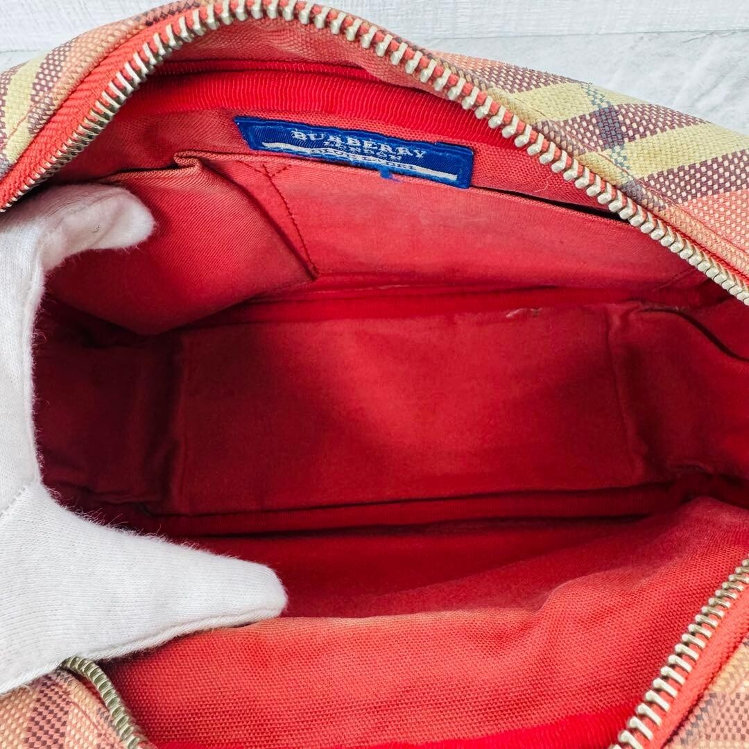 Burberry Blue Label Pink Nova Check Shoulder Bag Zip 21.5cm Japan DX485