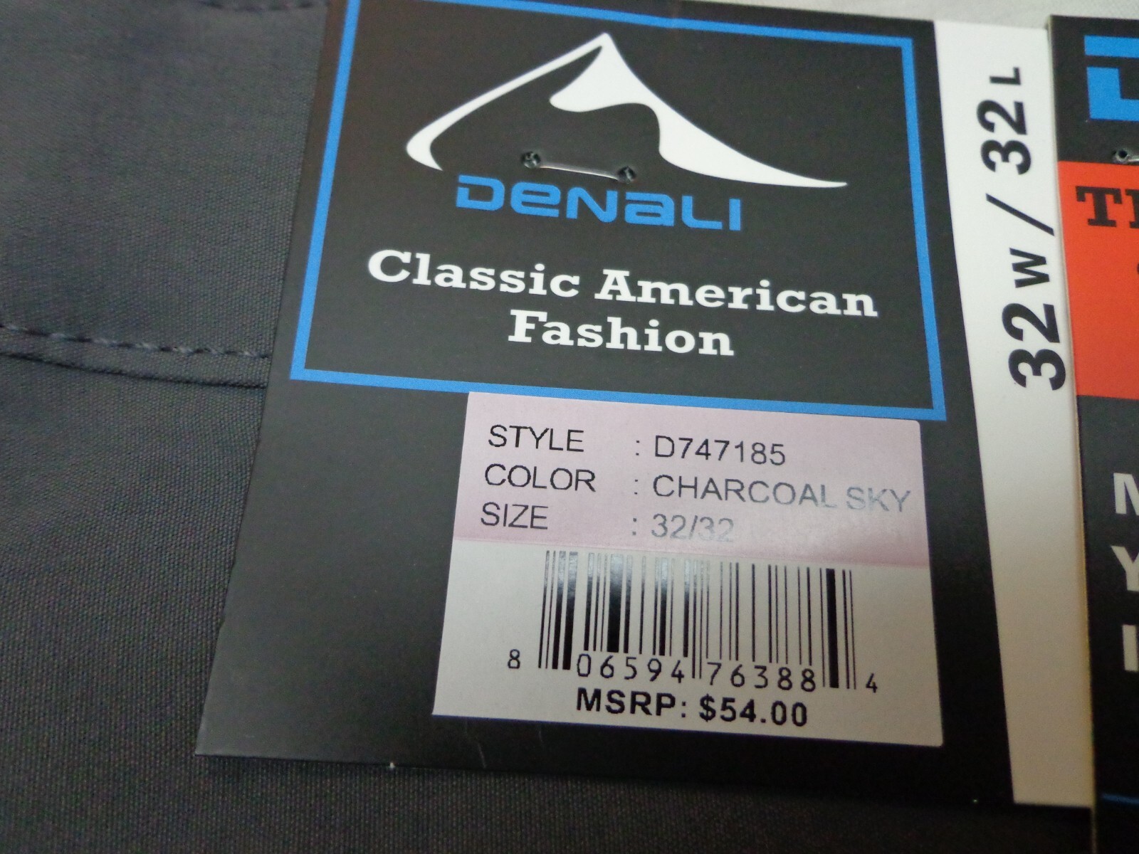 DENALI Charcoal Sky Gray Technical Stretch Pants NWT 32/32 MSRP $54