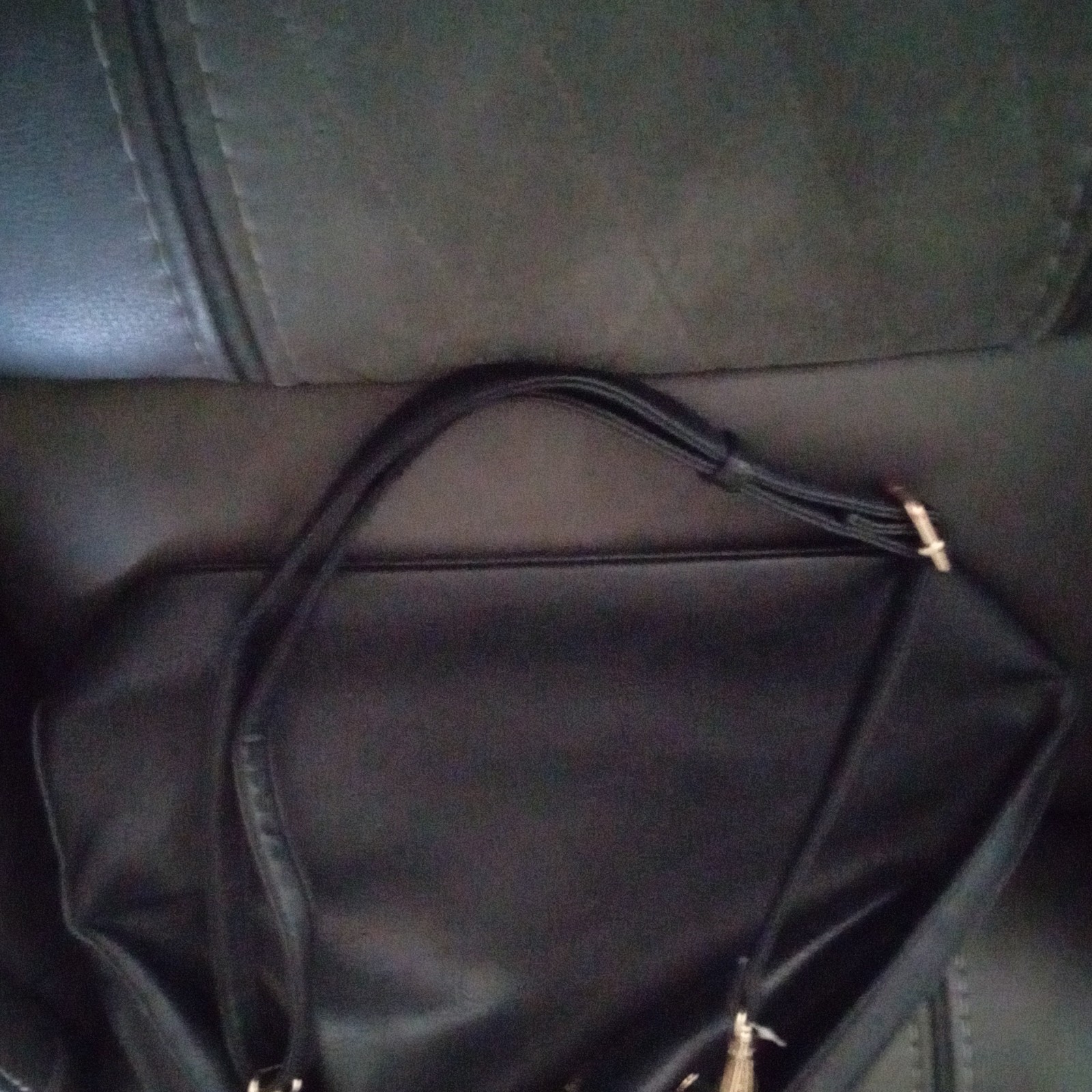 Black Drawstring Shoulder Bag Tassel Detachable Strap Leopard Print Trim