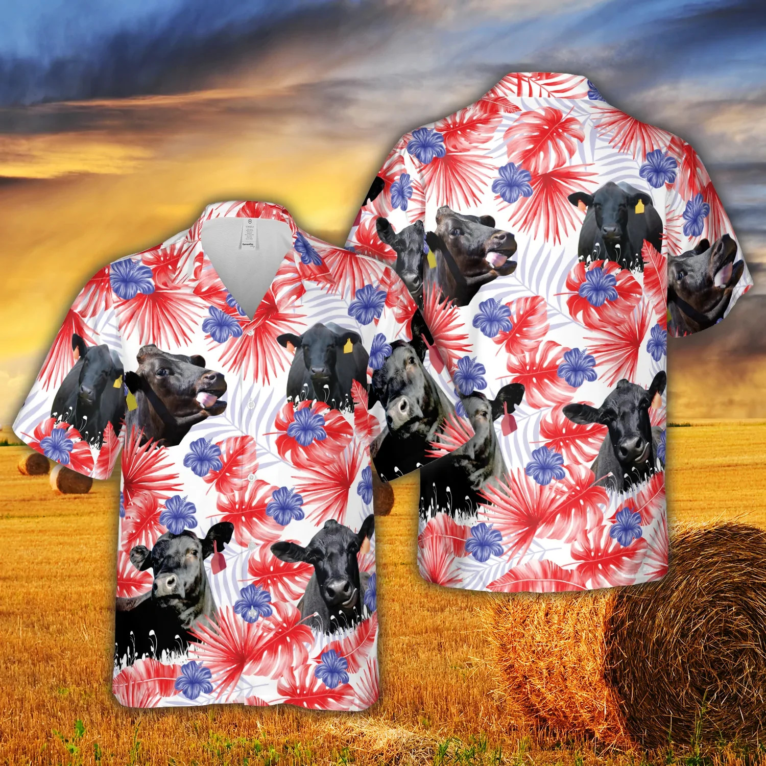 American Colors Black Angus Trendy Hawaiian Shirt, Cow Trendy Hawaiian Shirt