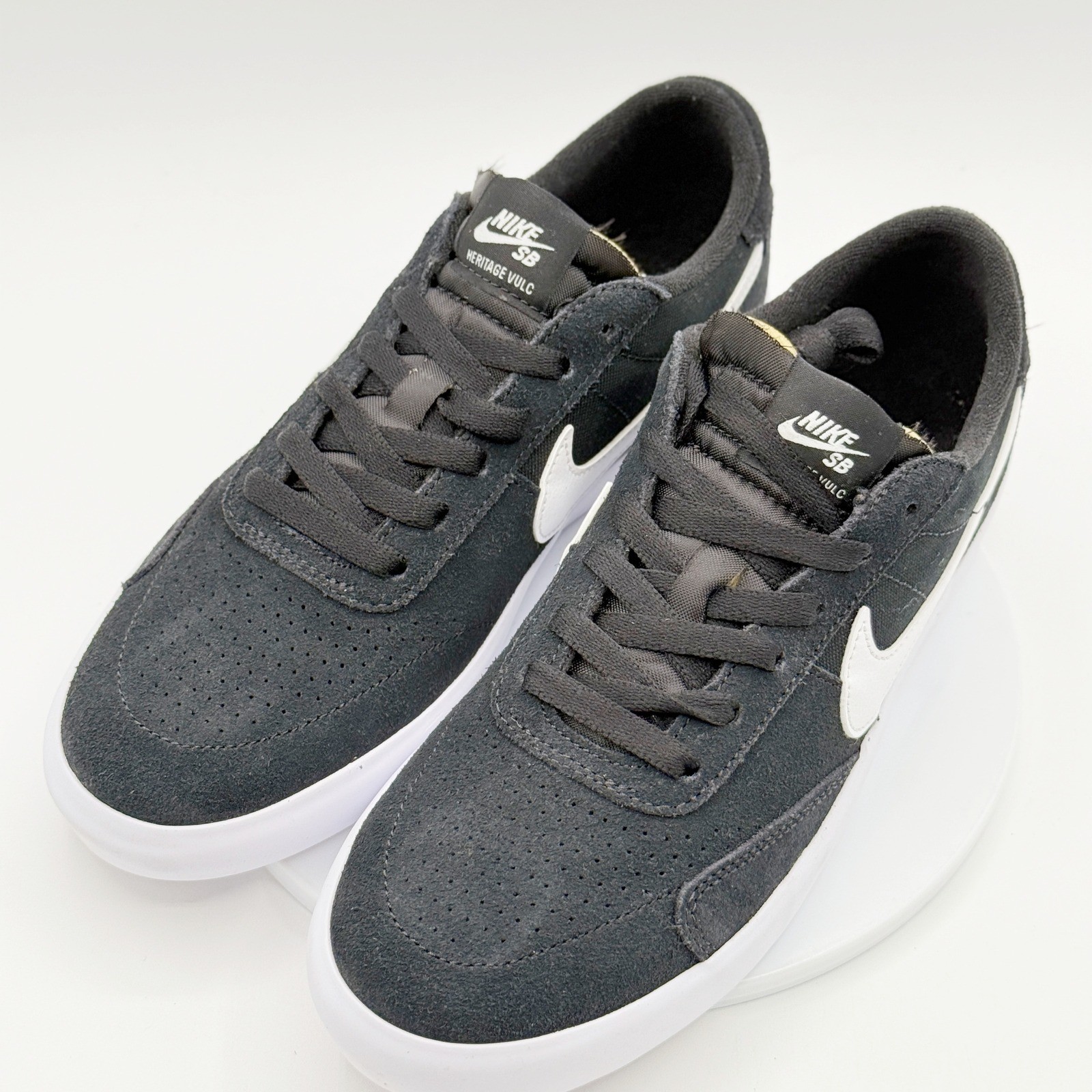 Nike SB Heritage Vulc Size 7.5 Mens Shoes Black White Suede CD5010 – NEW no box