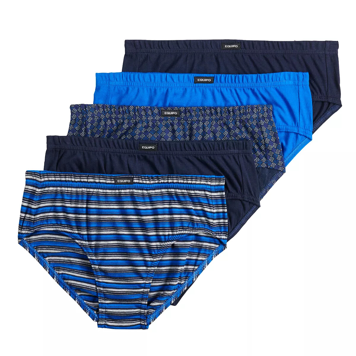 Men’s Equipo 5-pack low rise Briefs (Assorted Blue) NO FLY