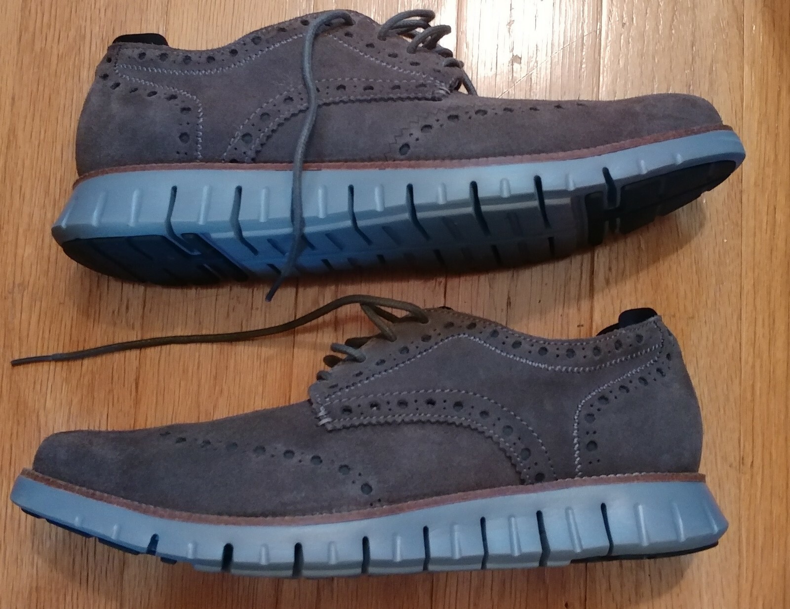 MARK NASON TREMONT MEN’S GRAY SUEDE PREMIUM RELAXED FIT WINGTIP OXFORDS SIZE 11
