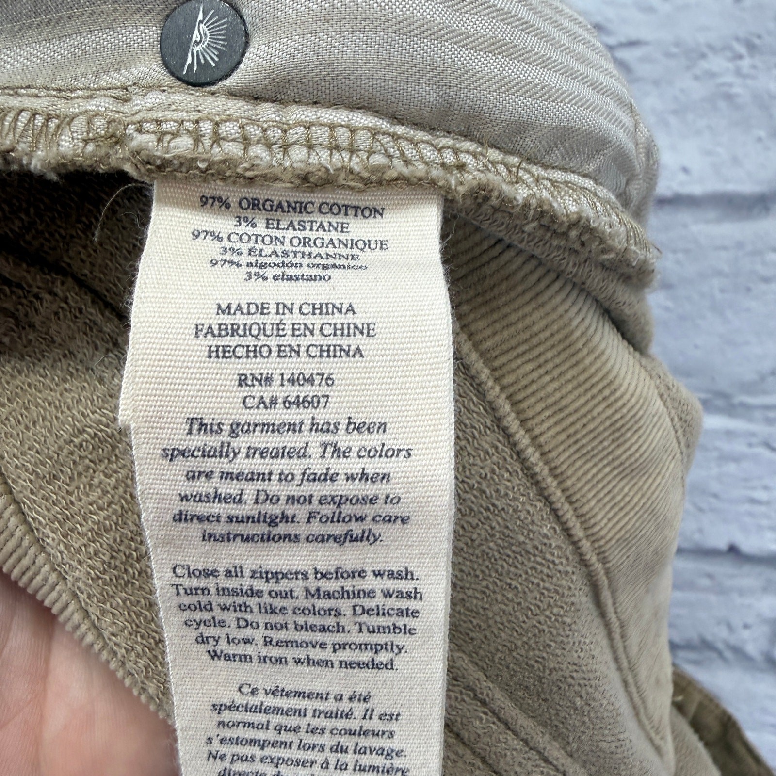 Faherty Stretch Terry Corduroy 5 Pocket Pants Size 36×32 Barley Beige Mens New