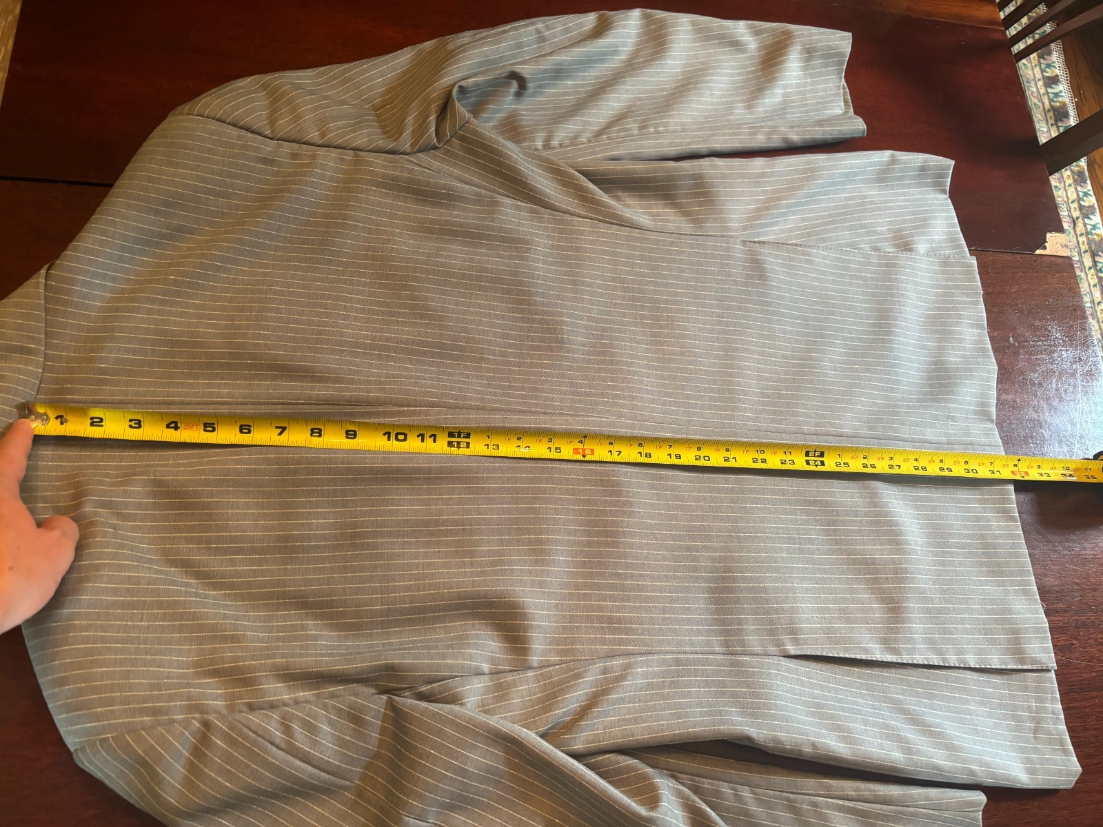Canali 52L Gray Pinstripe Wool Suit 42L 36×34 Made Italy Bemberg Cupro