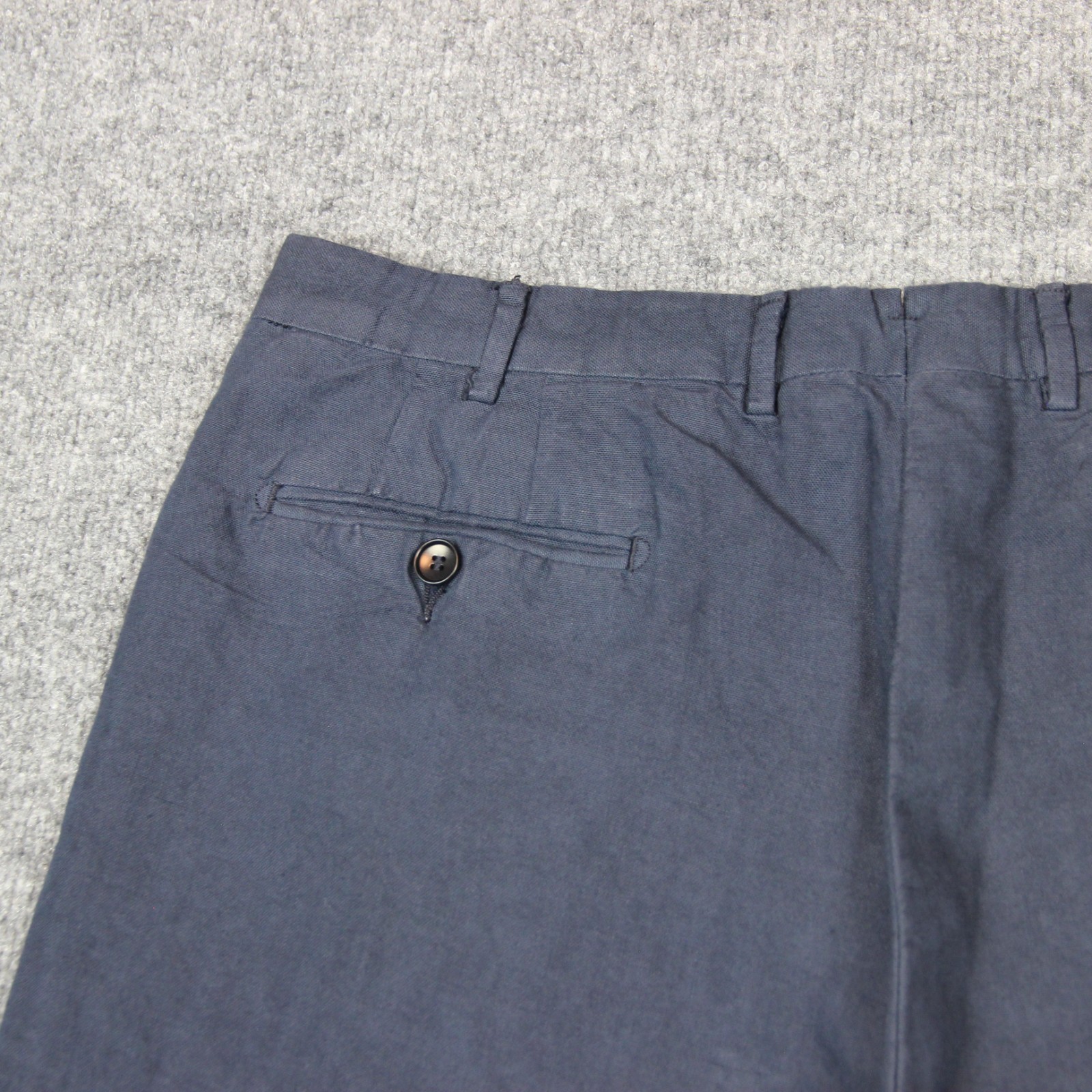 Sid Mashburn Pants Men’s 34X36 Blue Unhemmed Garment Dyed Sport Trousers *FLAW