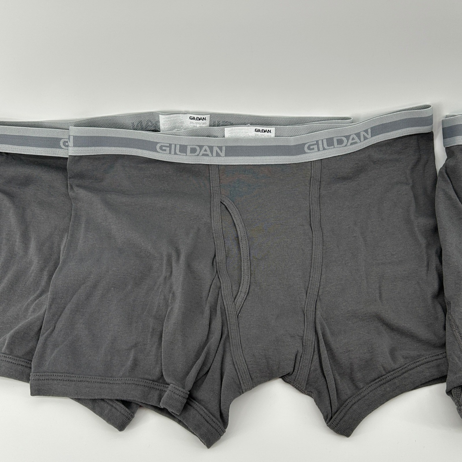Gildan Mens Boxer Briefs 5 Pack Charcoal Gray 100% Cotton 2XL 44-46 Waist NWOT