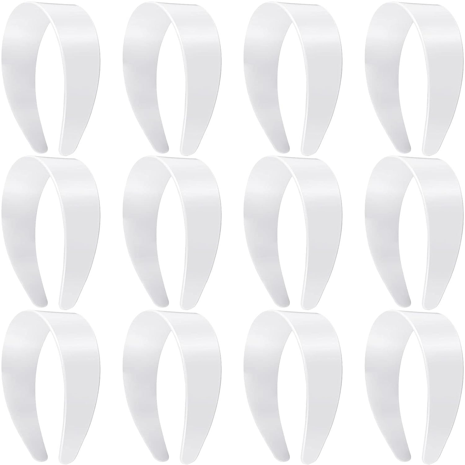 12 Pieces Plastic Headbands Wide Hard Plain Craft Headband Plastic Hairband for