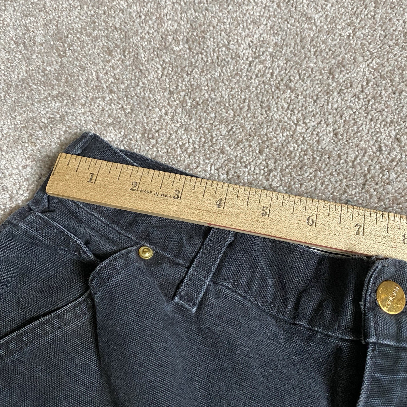 Carhartt B01 Double Knee Black Canvas Original Loose Fit Pants Men’s 30 30 Faded