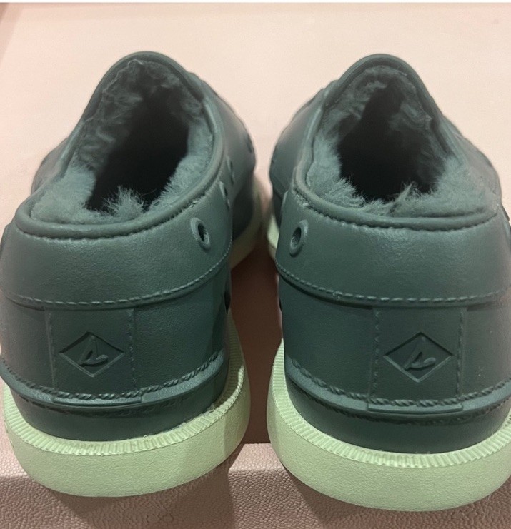 Sperry Top-Sider STS23885 boys Green Slip-On Faux Fur Lined Shoes US7 UK6 EU39
