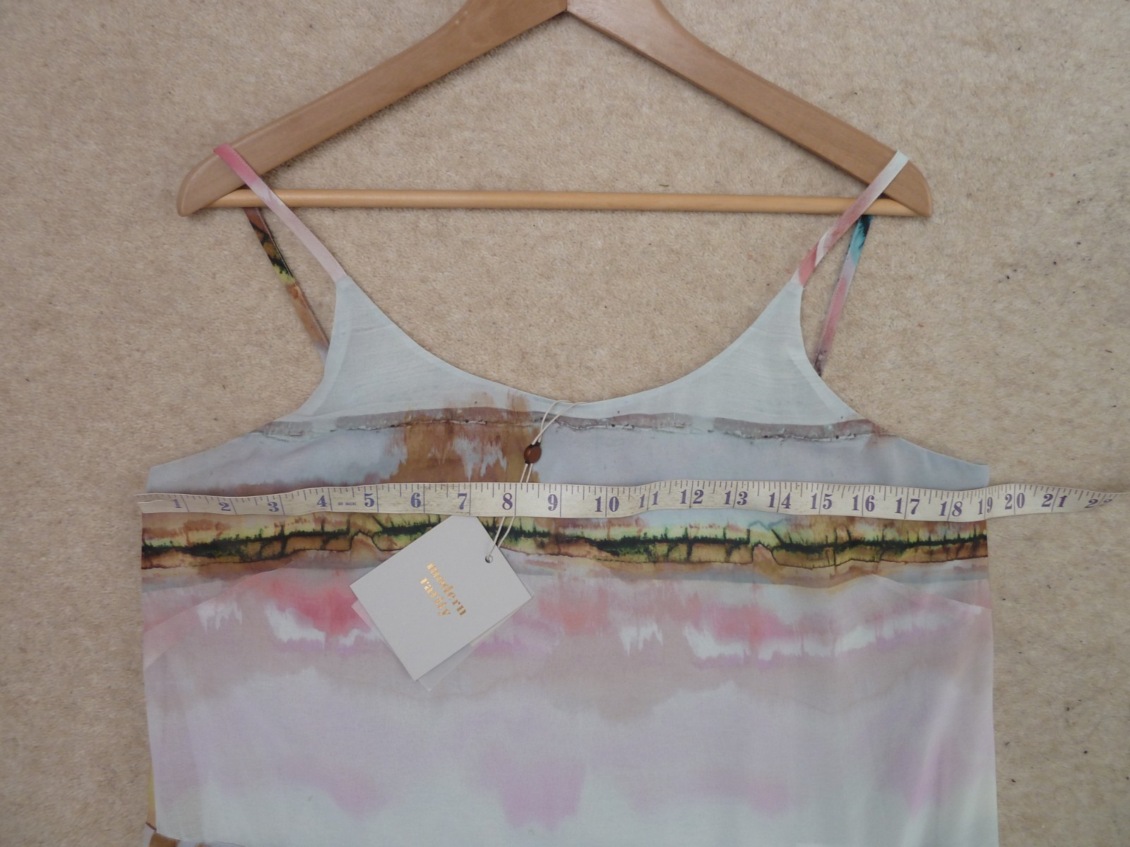MODERN RARITY pink grey brown ABSTRACT vest cami top Size 12 BRAND NEW WITH TAG