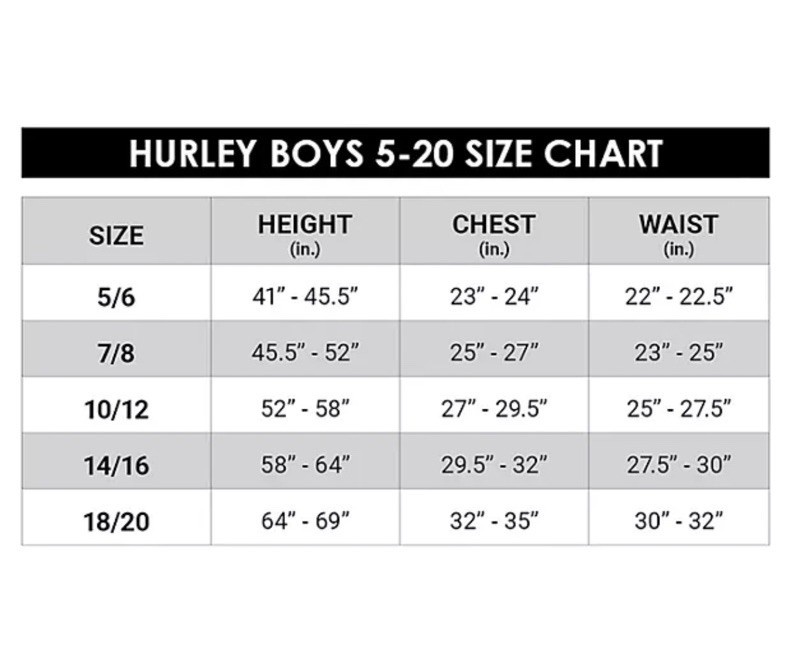 Hurley Boys Long Sleeve UPF Swim Top Size Small (6/7) NWT