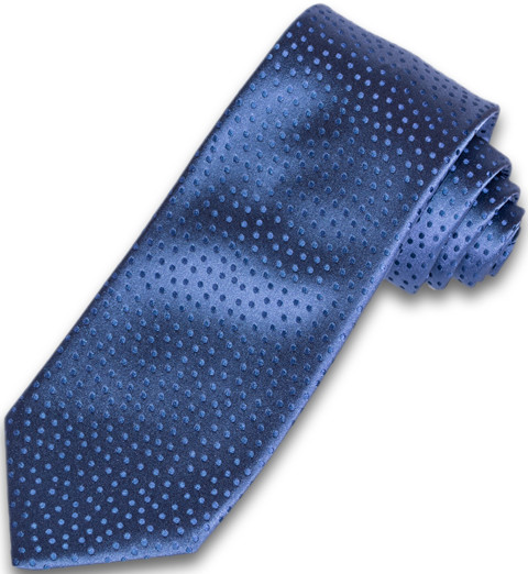 Carlo Franco Dusty Blue Tonal Dot Jacquard XL 7-Fold Tie Handmade in Italy NWT