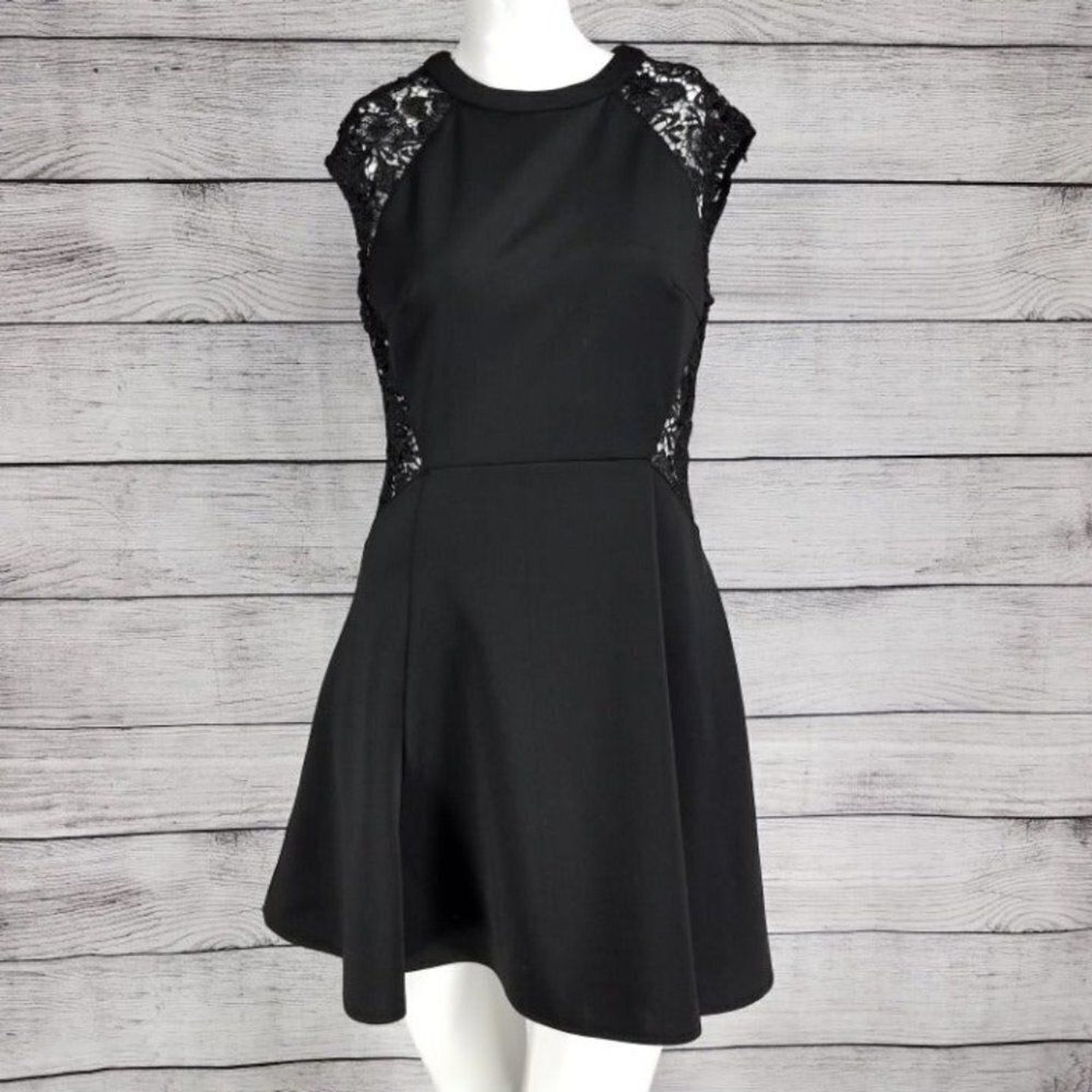 do & be Crochet Lace Panel Mini Dress LBD Little black Dress Women M medium