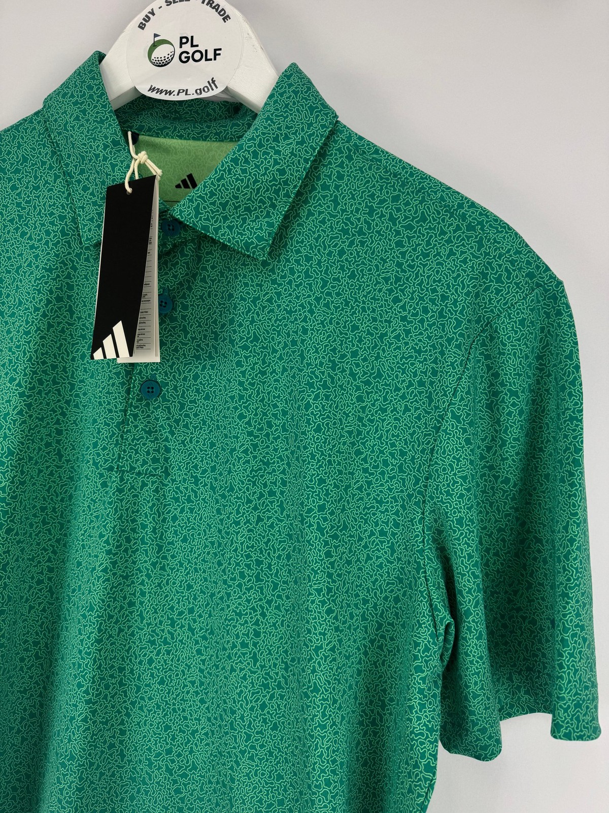 Adidas Men’s Ultimate365 Mini Bunker Golf Polo Size Large Green/32786