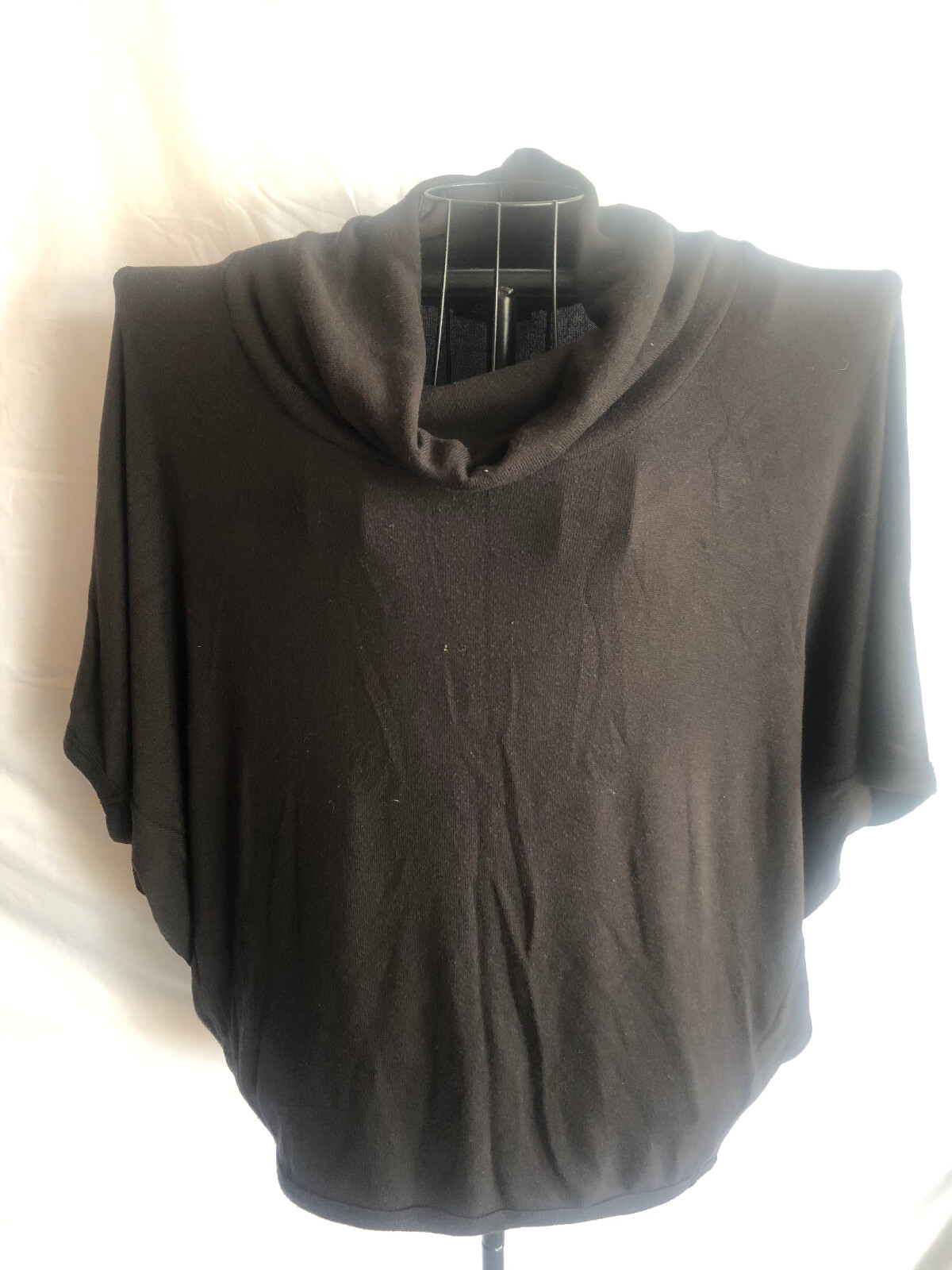 Laila Jayde LARGE Black Batwing Dolman Sleeve Sweater #KD
