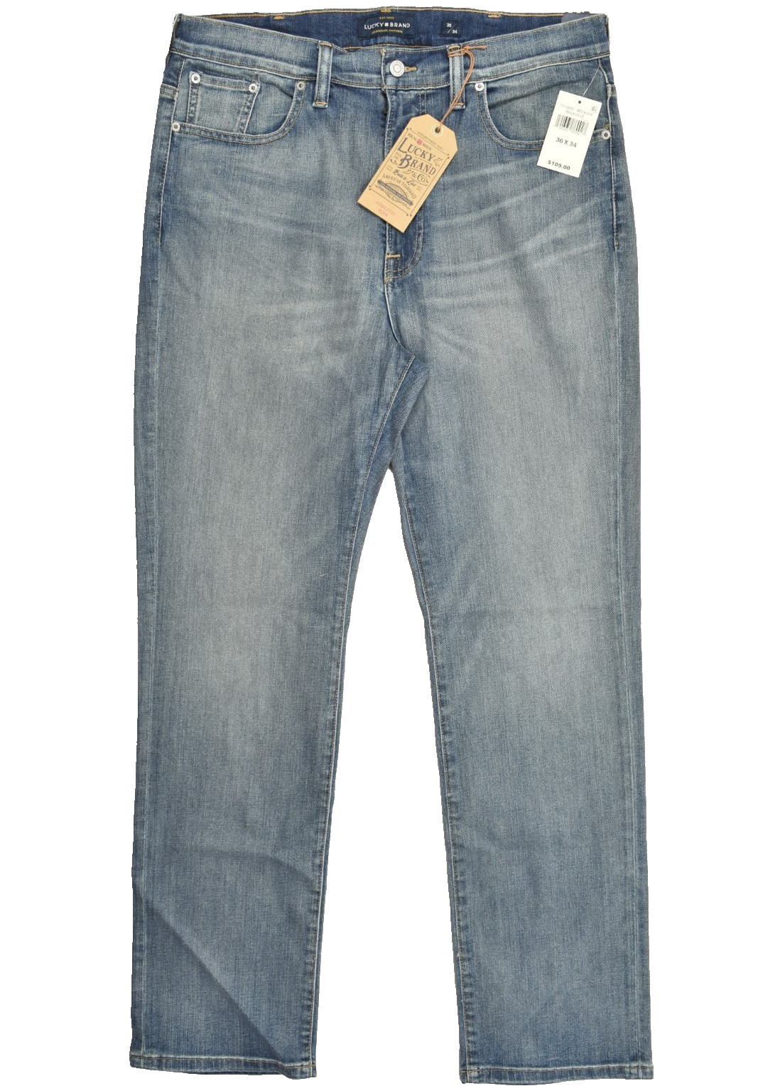Lucky Brand Men’s Athletic Slim Denim Jeans Blue Beckville Wash Zip 36×34 NEW