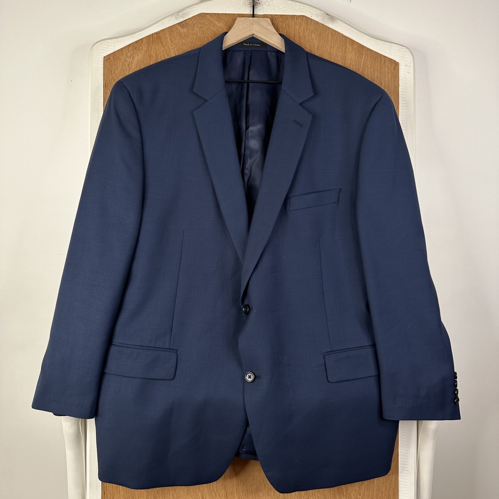 Michael Kors Suit Mens 50R Navy Blue Sport Fabric Pants 38×30 Flat Front Solid