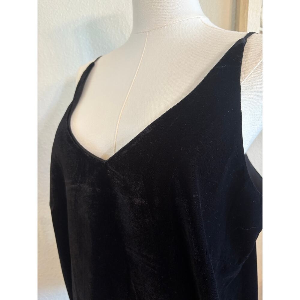 DAHLIA Black Velvet Cami Tank Top Whimsigoth Western Nightclub | LARGE