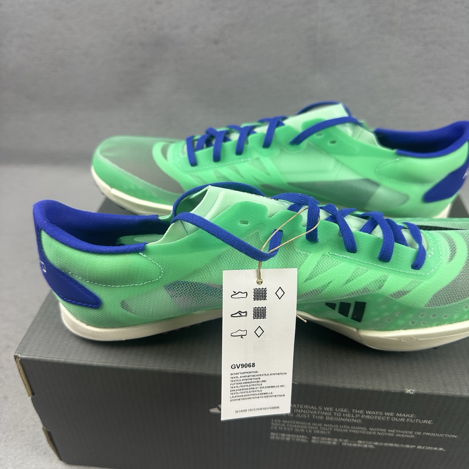 Adidas Adizero Ambition Distance Spikes Cleats Mens 8.5 Women 9.5 GV9068 New Box