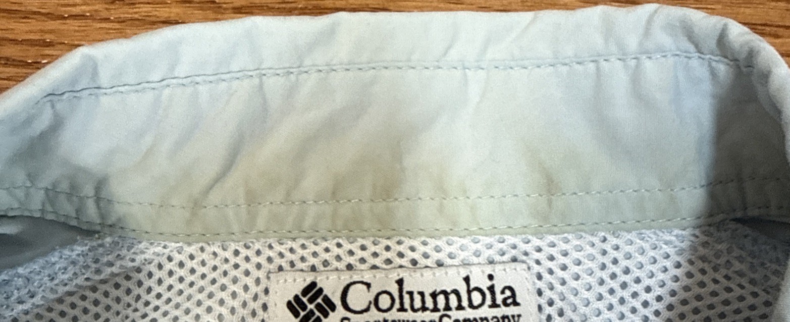 Columbia PFG Omni-Shade Short-sleeve Button-down Light Blue Shirt Men’s XL