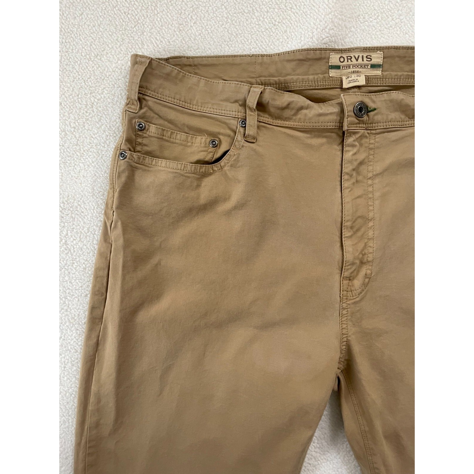 Orvis Pants 1856 Men’s 40×30 Stretch Heavy Twill 5 Five Pocket Tan Desert Khaki