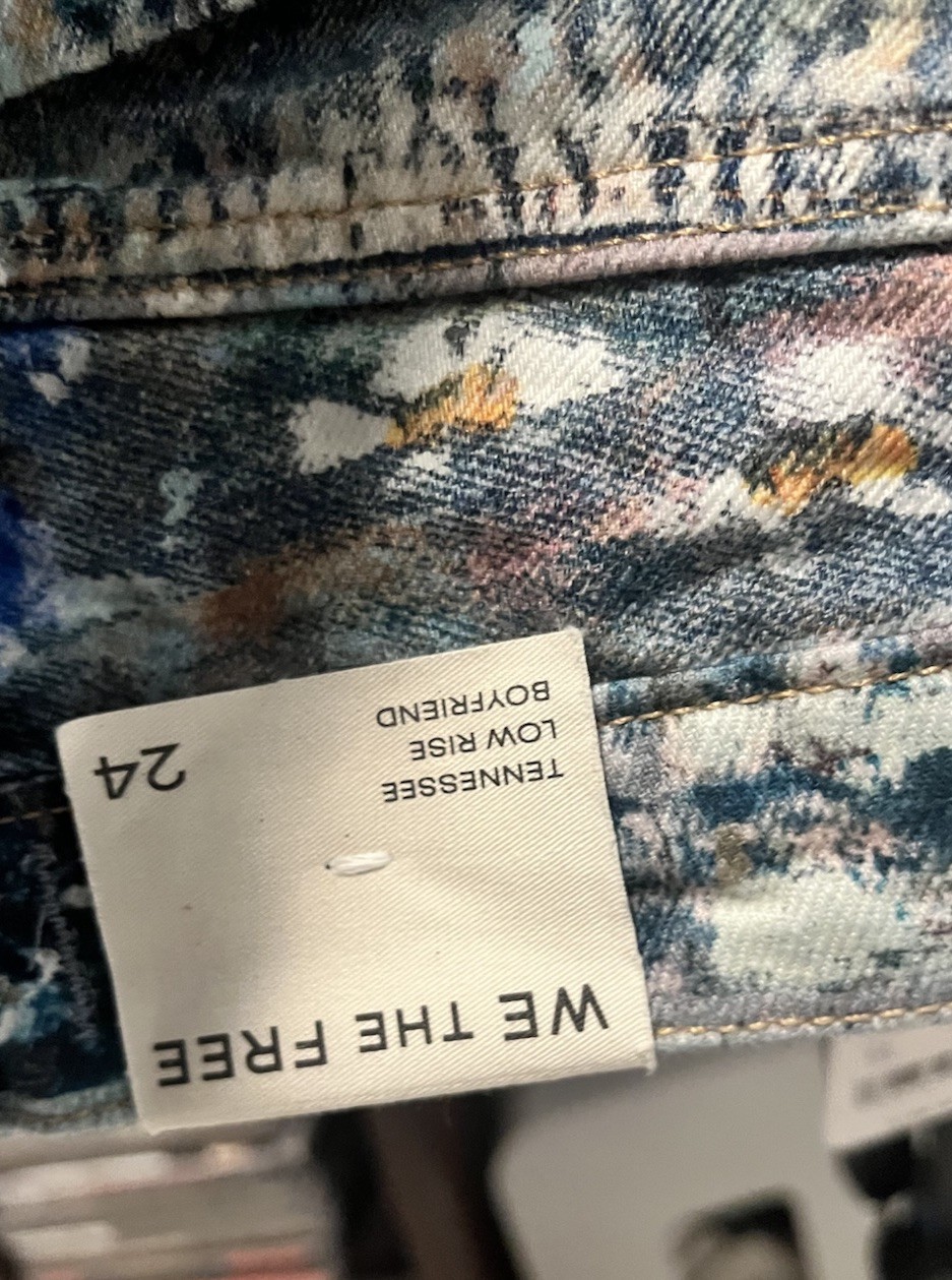 We The Free Tennessee Low-Rise Illusions Jeans Floral Canvas NWT 24 MSRP $198