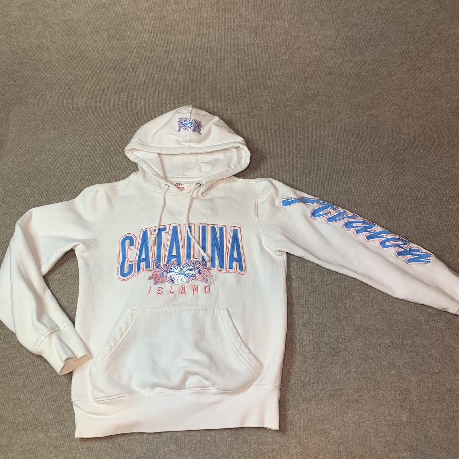 MV Sport Activewear Hoodie XS Catalina Island Avalon Embroidered Pocket Hood