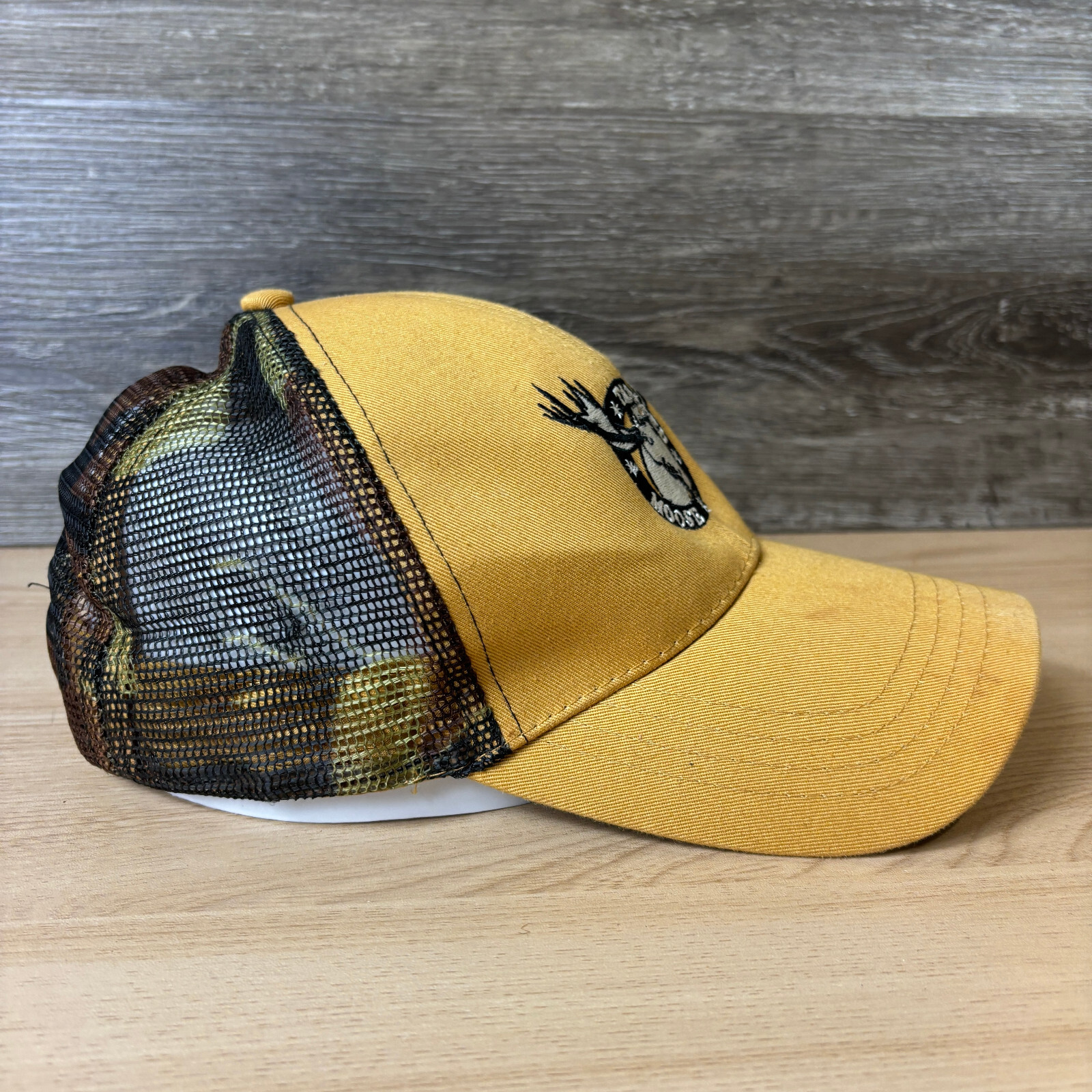 Tattooed Moose Hat Cap Strap Back Black Yellow One Size Adjustable