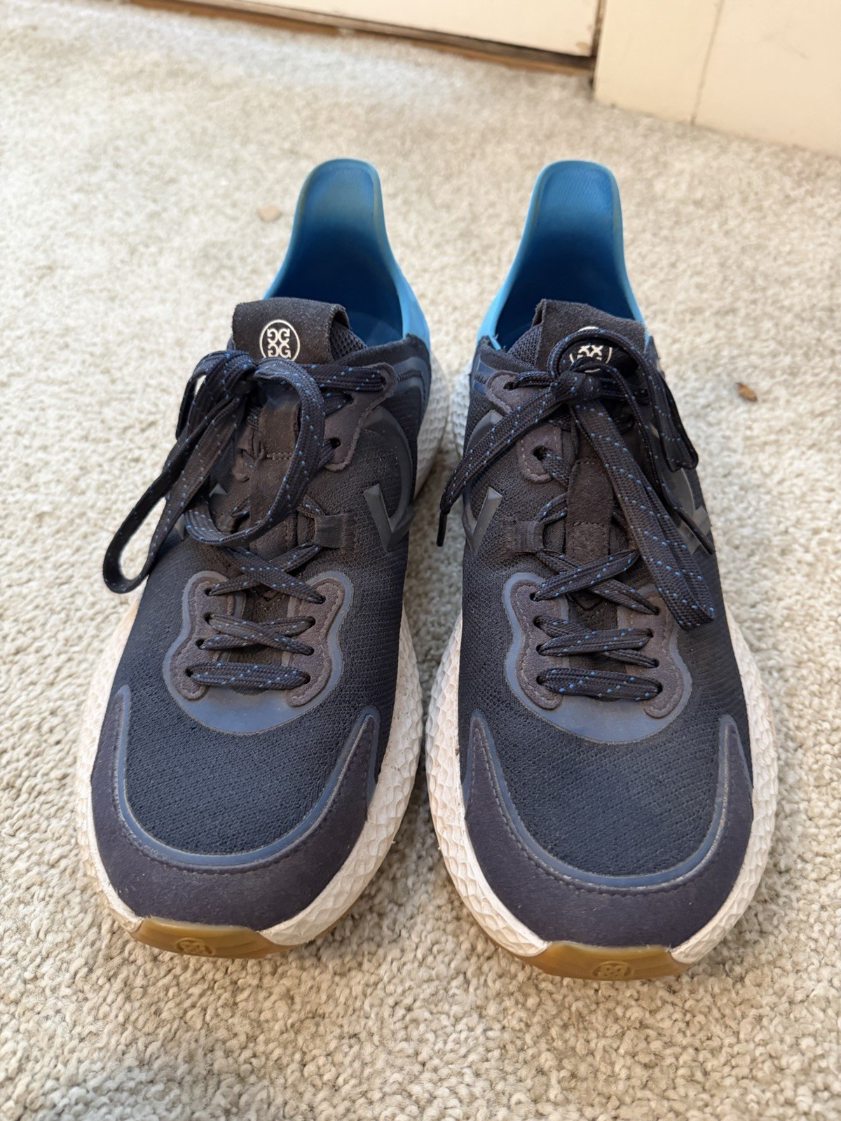 G/FORE Men’s Navy/Blue/White Low Top Lace-Up Golf Athletic Sneakers