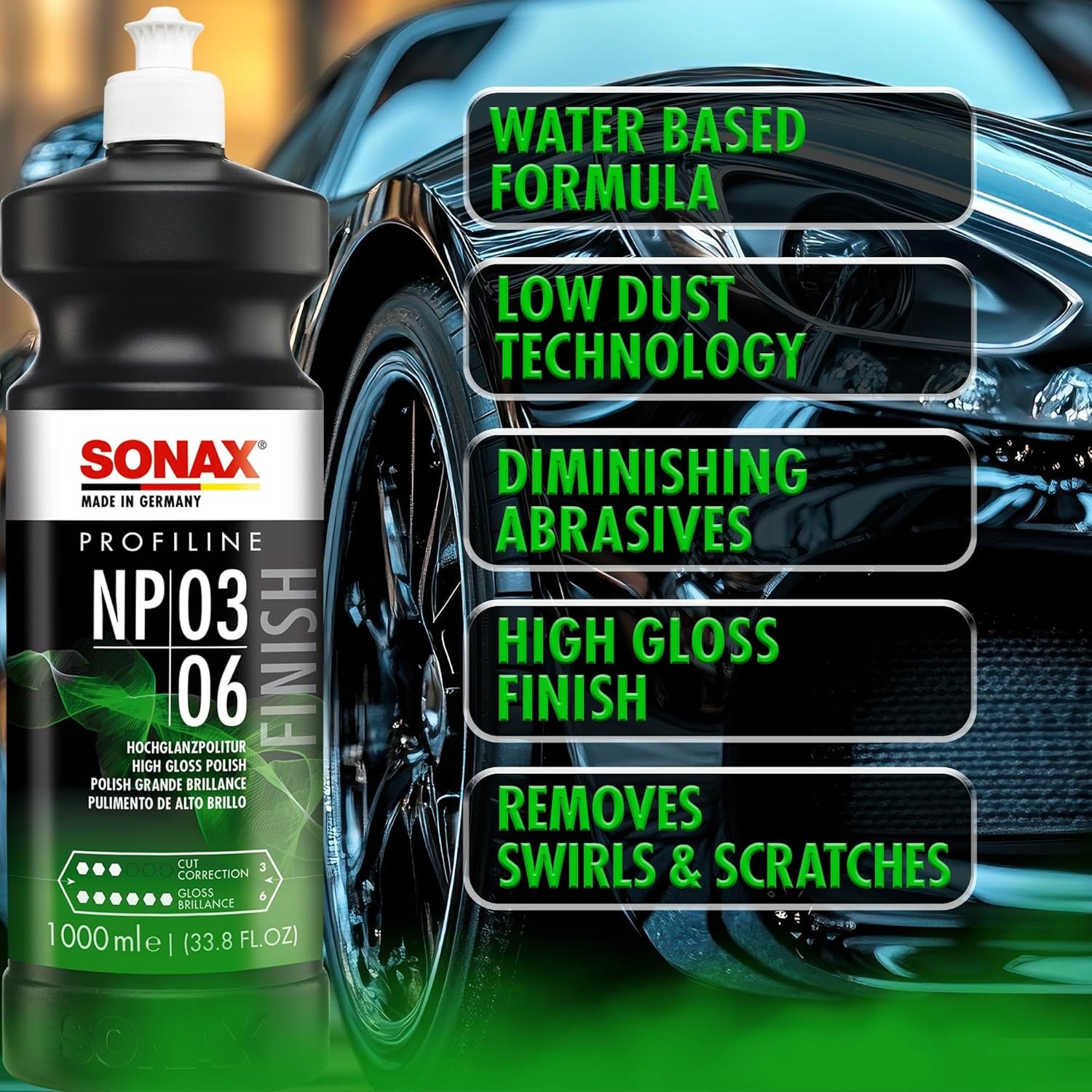 SONAX Profiline Nano Polish 3/6 | Medium-Cut Polish with Ultra-Fine Finish | Rem