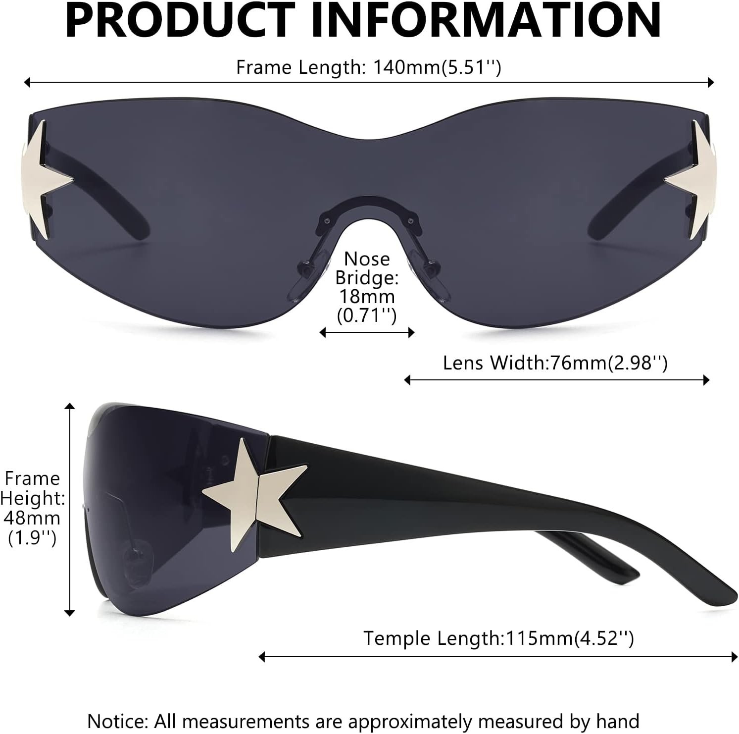 Lightweight Rimless Y2K Sunglasses for Men and Women – UV Protection & Style