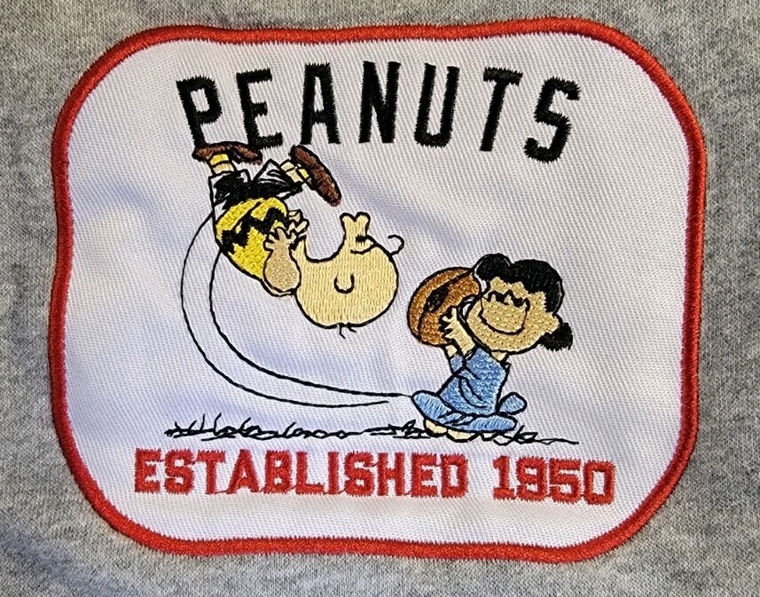 Peanuts Est 1950 Grey Sports Patches Sweatpants Sz XXS 00 Womens Snoopy Charlie