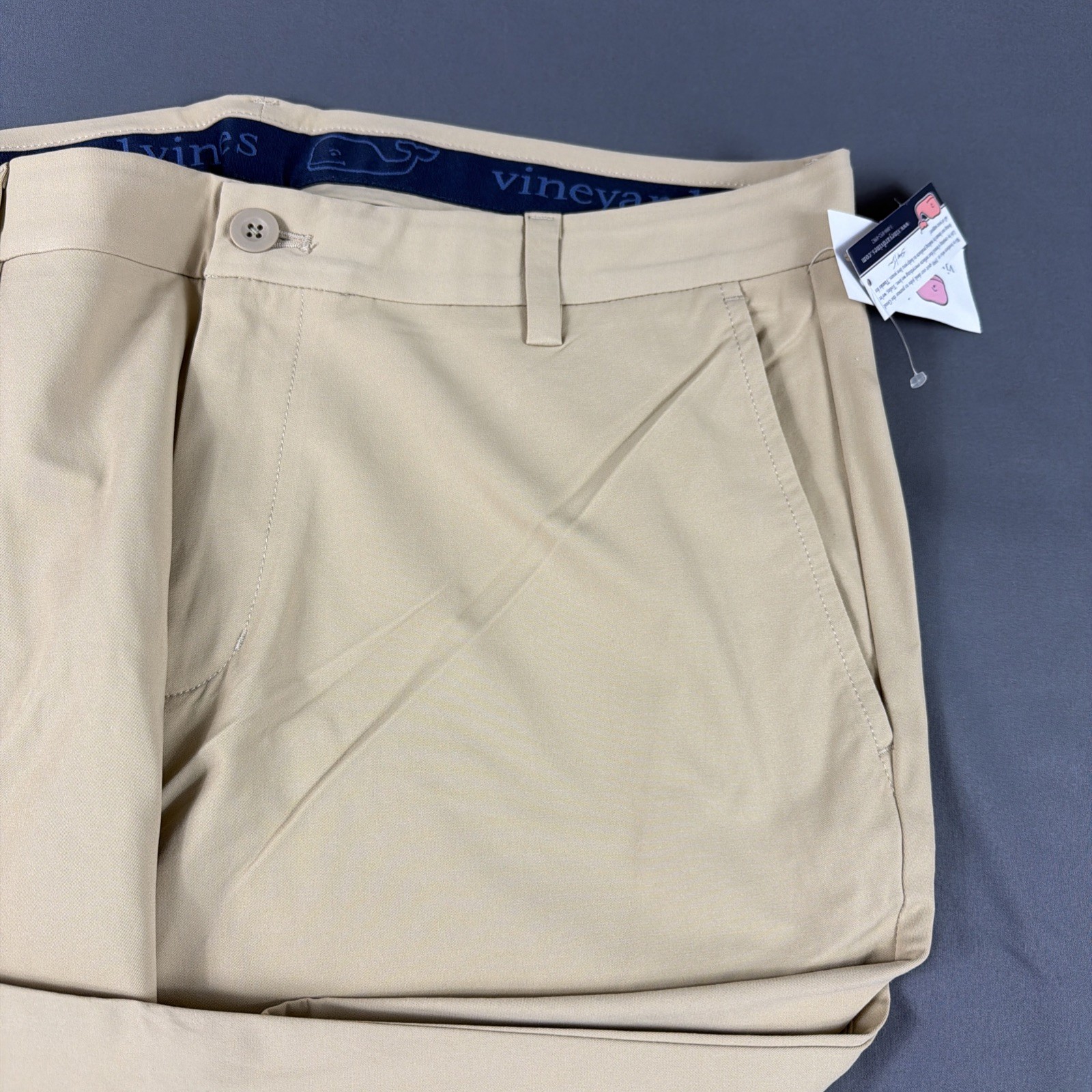 Vineyard Vines Golf Pants Performance Breaker 36 x 30 Sand Nylon Spandex NWT