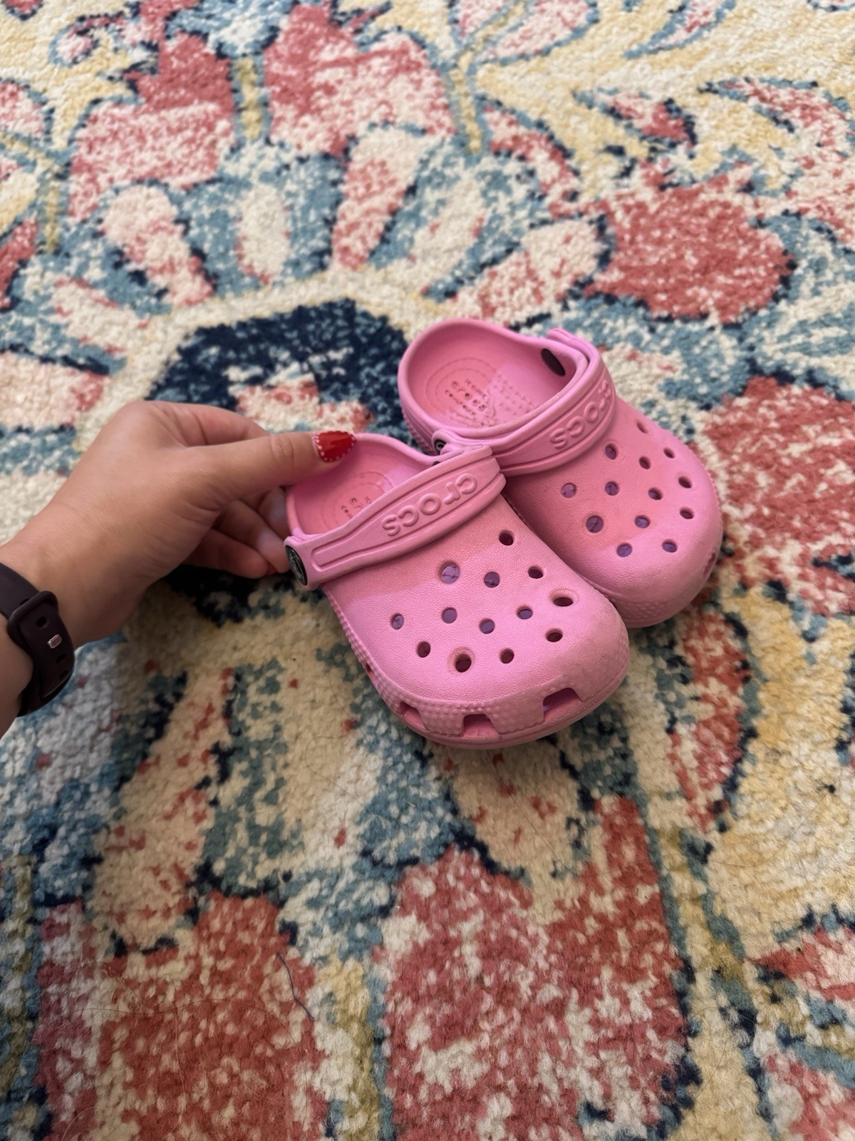 Crocs Kids Classic Clog Medium Pink Toddler Size C7 GUC Waterproof