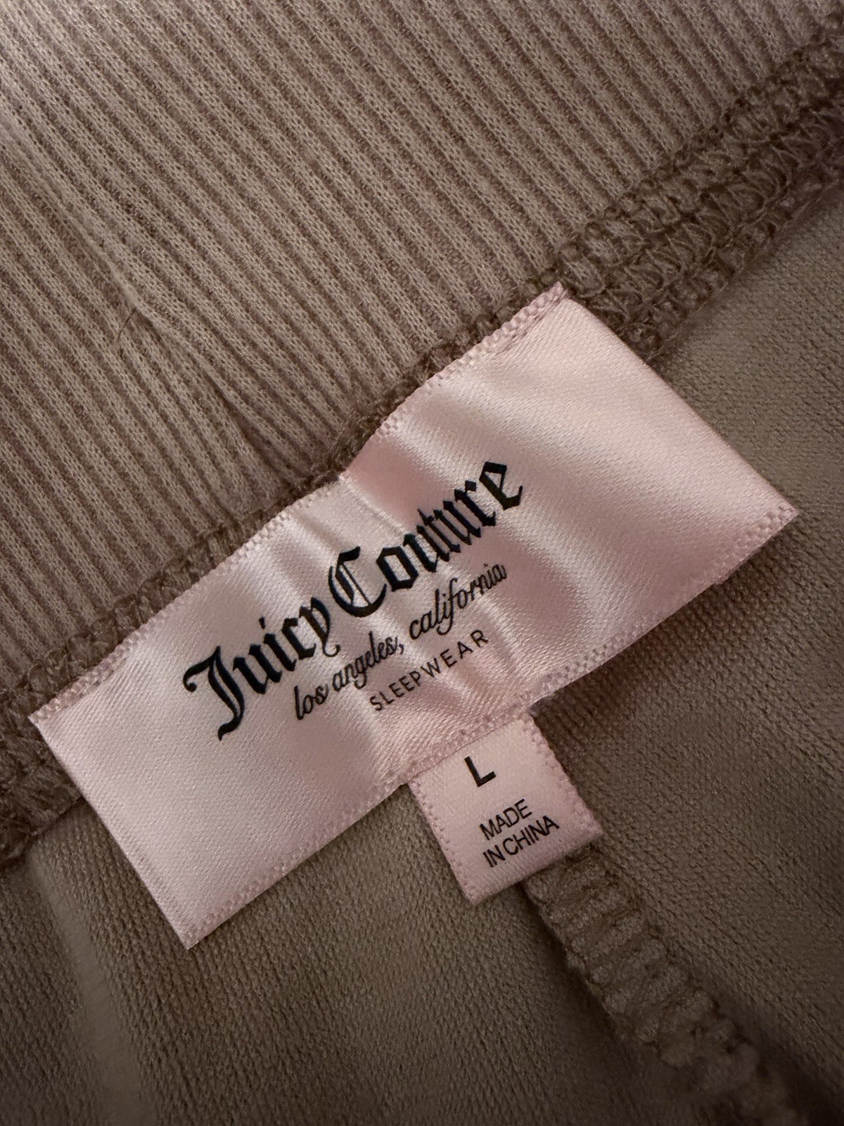 Juicy Couture Pink Velour Track Pants Size Large Rhinestone Logo Y2K Lounge