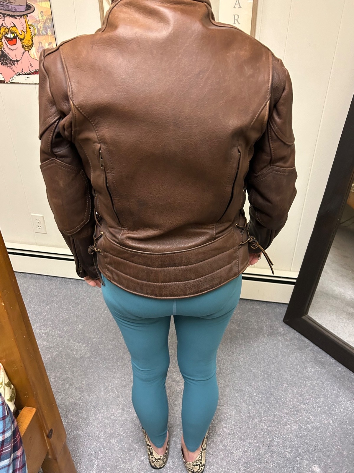 ladies Kerr leather heavyweight motorcycle jacket