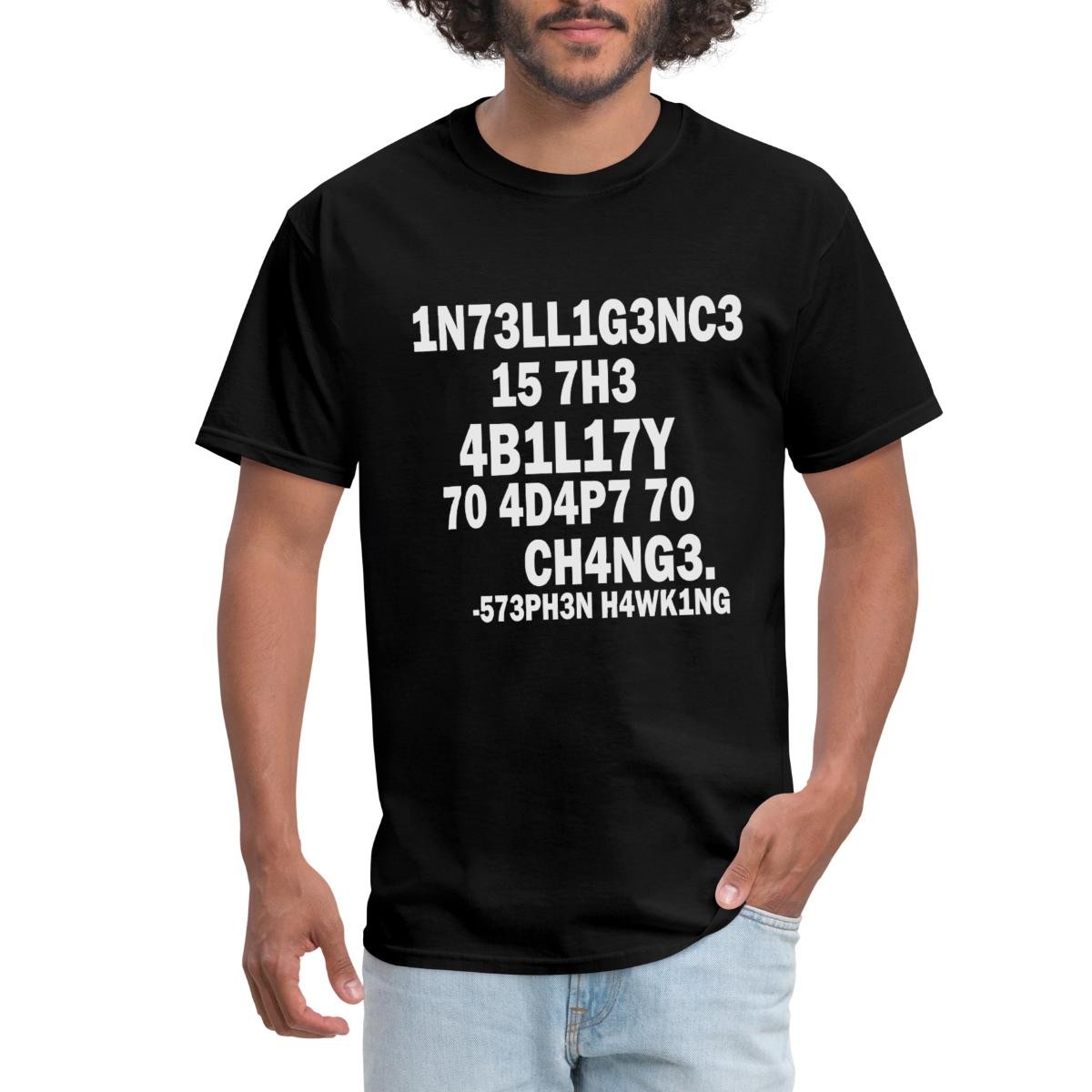 Stephen Hawking Leetspeak Men’s T-Shirt
