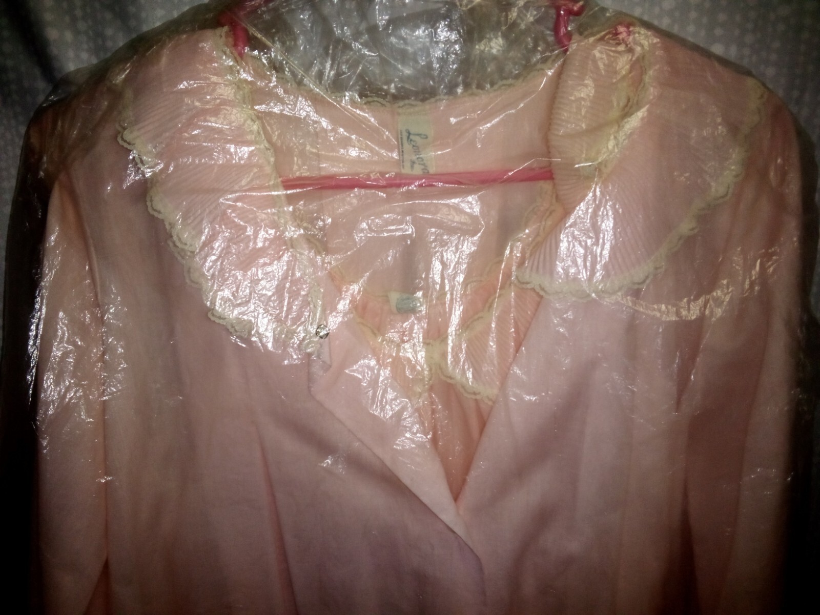 Vintage 40’s 50’s Lady Leonora Pink Lace Nightgown Set Women’s Small~Medium 2 Pc