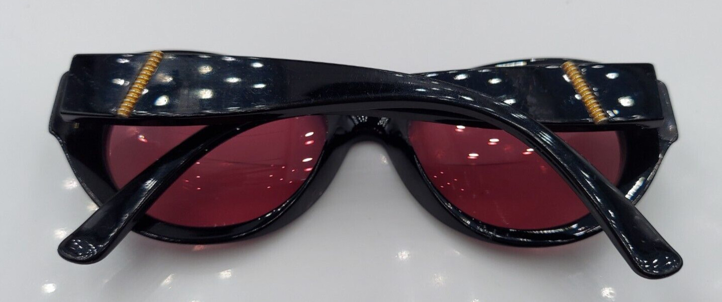 Vintage Perry Ellis P380 Black Oval Sunglasses Italy FRAMES ONLY