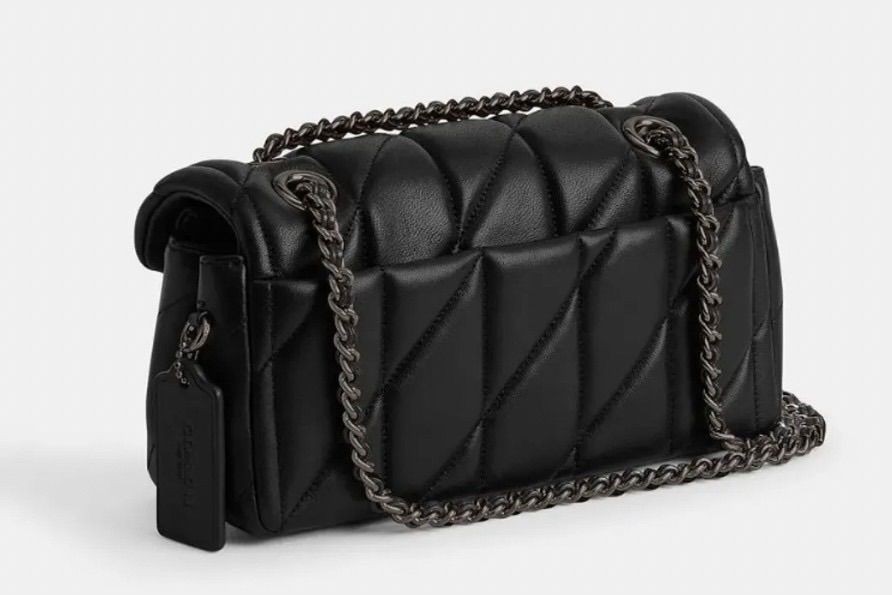COACH Tabby ShoulderBag 20 Quilted Nappa Leather Black ChainStrap 2Way Authentic