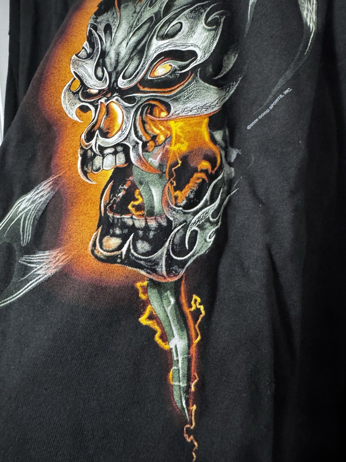 NWOT 2008 Hot Leathers Harley Motorcycle Long Sleeve Shirt Skull Sword Snake
