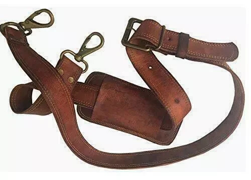 Genuine Leather Shoulder Replacement Strap For Messenger Briefcase Bag & Duffles